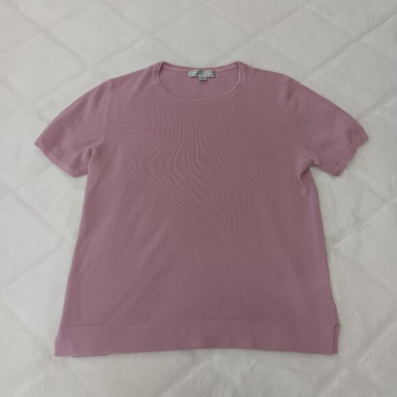 soft dusty rose/mauve short sleeve sweater - see full description - Picture 1 of 9
